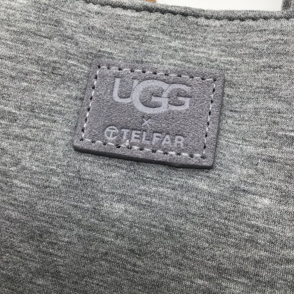 UGG X TELFAR FLEECE SMALL SHOPPING BAG IN HEATHER GREY - Picture 7 of 11